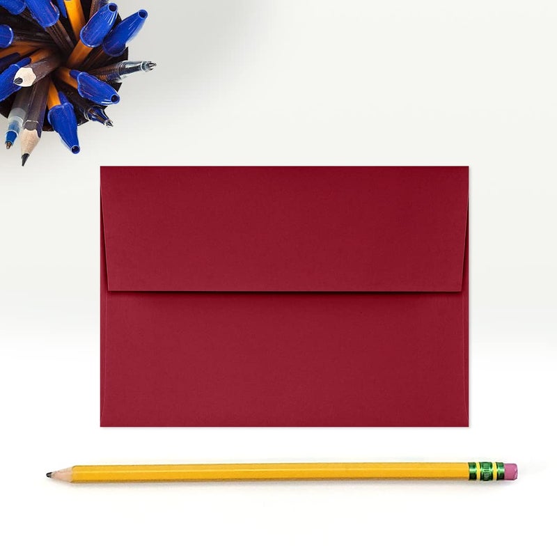 LUXPaper 4Bar A1 Invitation Envelopes | Peel & Press | 3 5/8" x 5 1/8" | Garnet Red | 80lb. Text | 50 Qty - Image 4